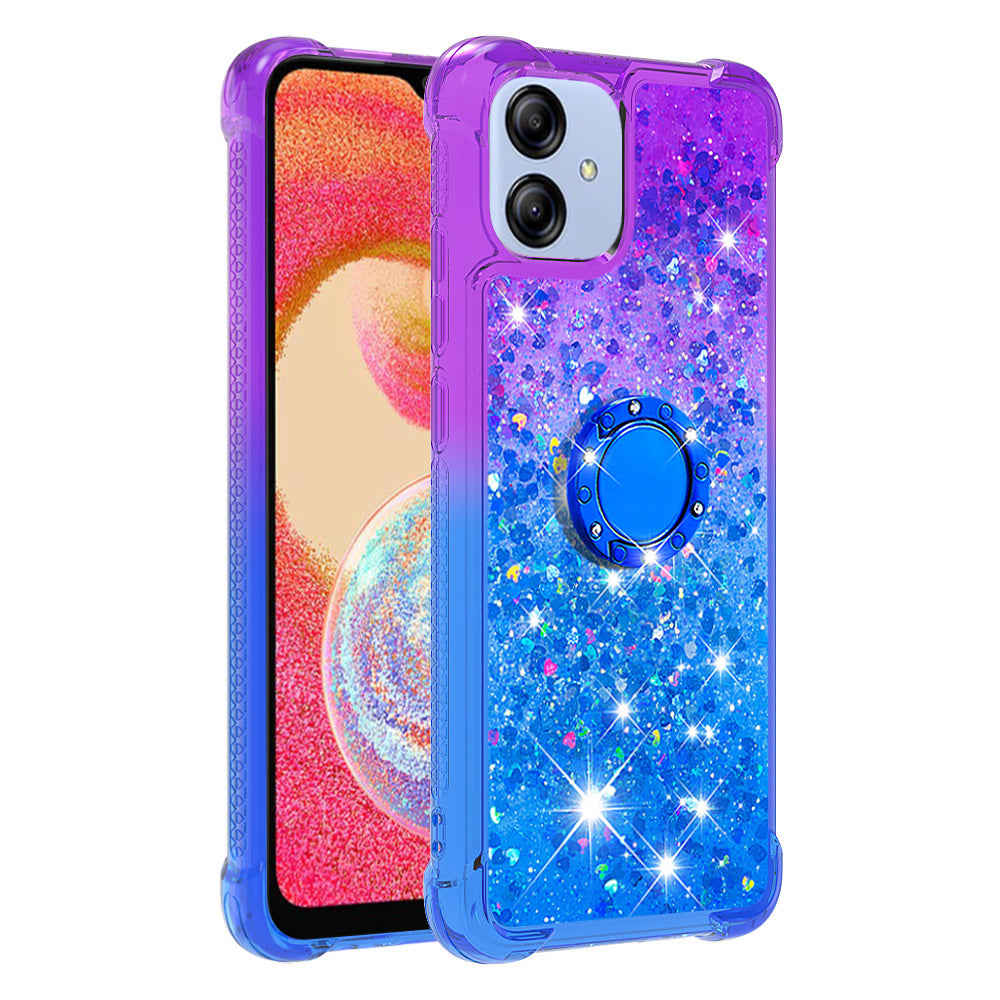 For Samsung Galaxy A04e 4G F04 4G M04 4G YB Quicksand Series-8 Protective Soft TPU Phone Case Gradient Quicksand Ring Kickstand Drop-proof Back Cover For Samsung Galaxy A04e 4G F04 4G M04 4G YB Quicksand Series-8 Protective Soft TPU Phone Case Gradient Quicksand Ring Kickstand Drop-proof Back Cover